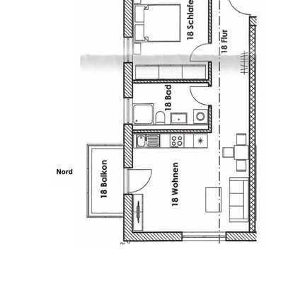 Schöne, helle 1,5 Zimmer Wohnung mit Balkon