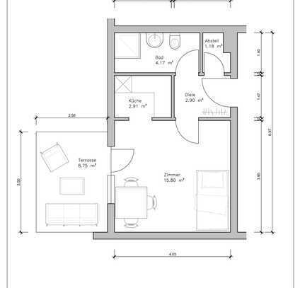 1-Zimmer-Wohnung in Pforzheim ( Ideale Studentenwohnung)