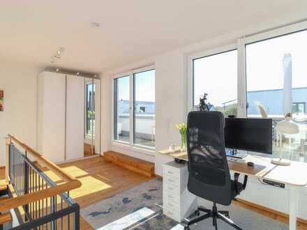 Mit moderner Wärmepumpe: Neuwertige 3-Zimmer-Maisonettewohnung mit Dachterrasse und Balkon