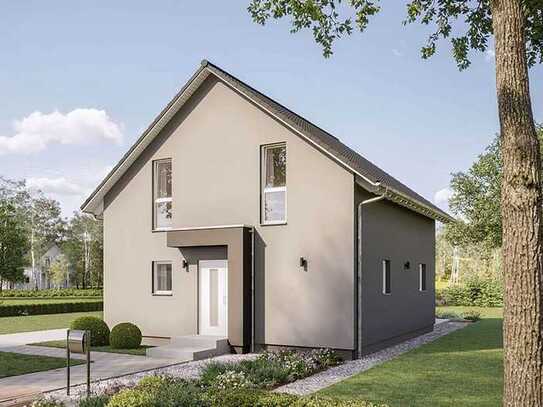 Jetz Bauen. Jetzt Sparen. Einfamilienhaus mit PV Anlage und Speicher