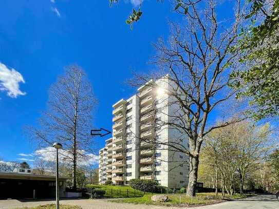 Hoch hinaus mit Weitblick! Vermietete Wohnung mit Schwimmbad, Sauna und Tiefgaragenstellplatz!