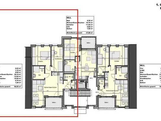 Neuwertige 3-Zimmer-Wohnung mit Balkon in Mönchengladbach-Eicken zu vermieten