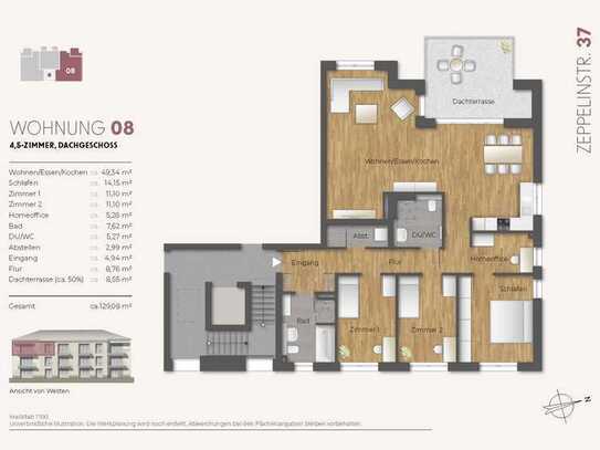 4,5 - Zi. Neubau-Dachgeschosswohnung (Whg. 08)