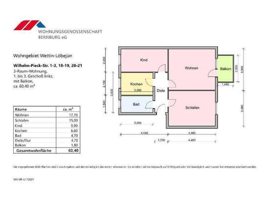 3-Raum-Wohnung in Löbejün zu vermieten im 2. Geschoss