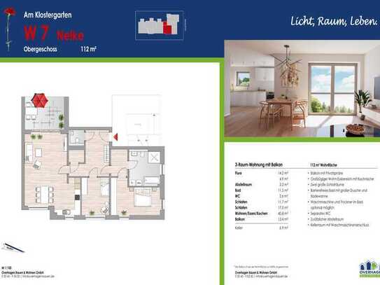 Perfekter Grundriss: Obergeschosswohnung mit Balkon (ETW Nr. 7)