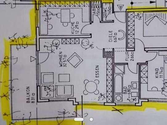 Freundliche 3-Zimmer-Wohnung mit gehobener Innenausstattung mit Balkon und Einbauküche in Brühl