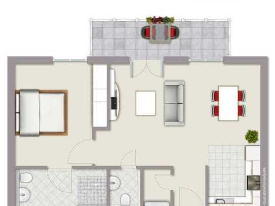 Neubau-Barrierefreie 2,5 Zimmer Etagen-Wohnung mit Balkon und Aufzug
