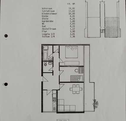 Schöne 3-Zimmer-Hochparterre-Wohnung mit Balkon in Dormagen-Hackenbroich