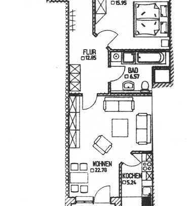 Geschmackvolle Wohnung mit zwei Zimmern sowie Balkon und Einbauküche in Garching