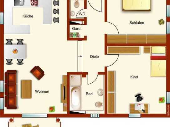 Gepflegte 3 Zimmer Wohnung in der Erlenbachaue