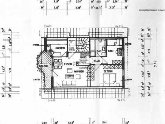 3-Raum-Dachgeschosswohnung mit EBK in Aalen