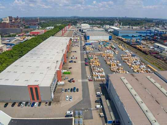 Lagerhallen im Freihafen in direkter Terminalnähe | Duisburger Hafen