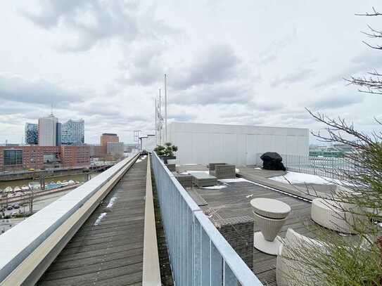 Dachterrasse und beste Anbindung - Highlight-Office am Baumwall mieten.