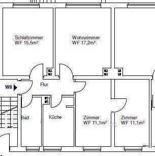 --- 4-Raum-Wohnung --- Bad mit Wanne --- ein Durchgangszimmer in ruhiger Lage ---