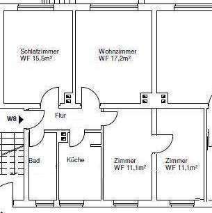 --- 4-Raum-Wohnung --- Bad mit Wanne --- ein Durchgangszimmer in ruhiger Lage ---