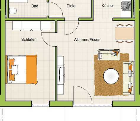 2-Zimmer-Erdgeschosswohnung - stufenlos - Wohnberechtigungsschein erforderlich