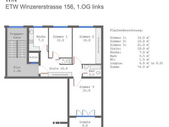 Stilvolle, modernisierte 3-Zimmer-Wohnung mit guter Innenausstattung Balkon und EBK. WG-geeignet