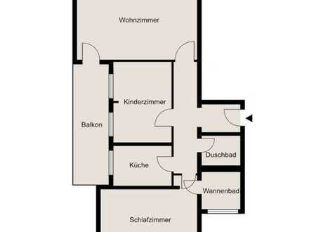 Wunderhübsche 3-Zimmer-Wohnung mit 2 neuen Bädern und großem 
Süd-Ost-Balkon