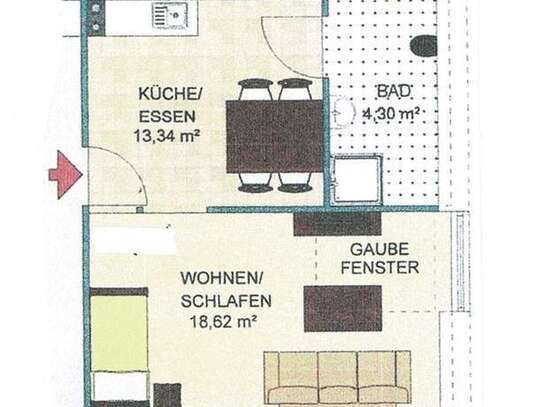 Helle 1, 1/2-Zi.-Wohnung im Großraum 88361 Altshausen / Kreis Ravensburg