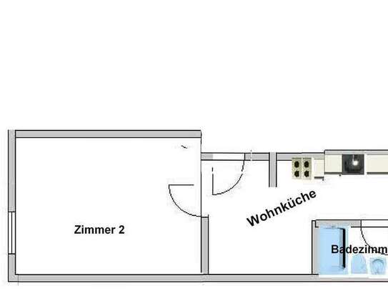 Teilmöblierte 1-Raum-Wohnung in Berlin Baumschulenweg (Treptow)