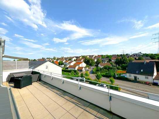 Exklusive 3,5-Zimmer-Wohnung mit großer Dachterrasse und erstklassigem Ausblick