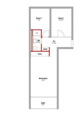 Frisch renovierte 3-Zimmer-Wohnung mit hochwertiger Ausstattung und Balkon in zentraler Lage von Off