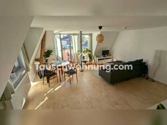 Tauschwohnung: Helle Maisonettewohnung mit bodentief. Fenstern und Elbblick