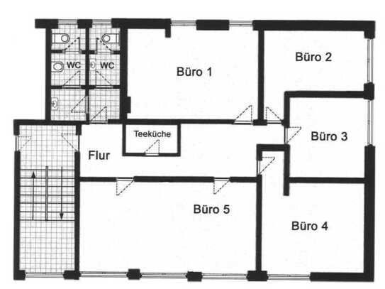 Endetage: Modernes & helles Büro, großzügige Raumaufteilung im 1. OG, kleine Anlage