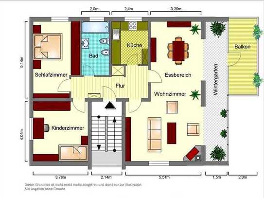 Exklusive, geräumige 3-Zimmer-Wohnung mit Balkon in Rembrücken