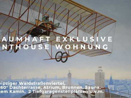 Traumhaft exklusive Penthouse Wohnung mit Dachterrasse, Atrium, Sauna, offenem Kamin, Tiefgarage um.