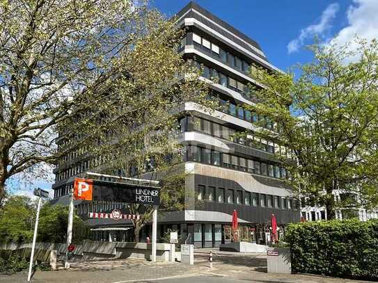 Büroflächen am Seestern mit Blick auf Düsseldorfer Skyline