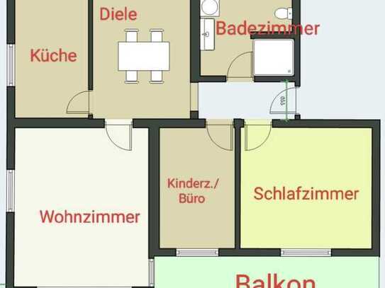 sehr schöne helle 3, 5 Zimmer Wohnung 
1300 € - 87 m² - 3.5 Zi.