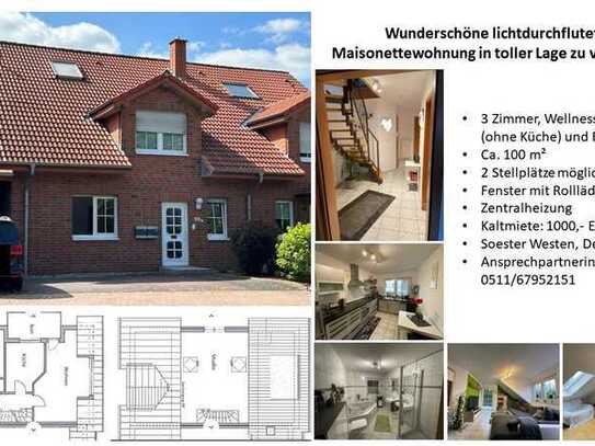 Lichtdurchflutete 3-Zimmer-Maisonette-Wohnung mit Balkon in Soest