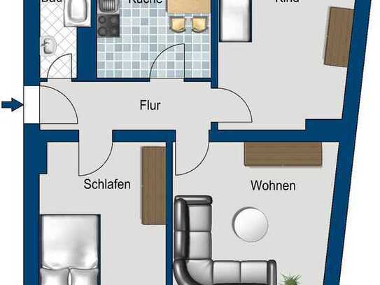 Helle 3-Zimmer-Wohnung freut sich auf neue Mieter