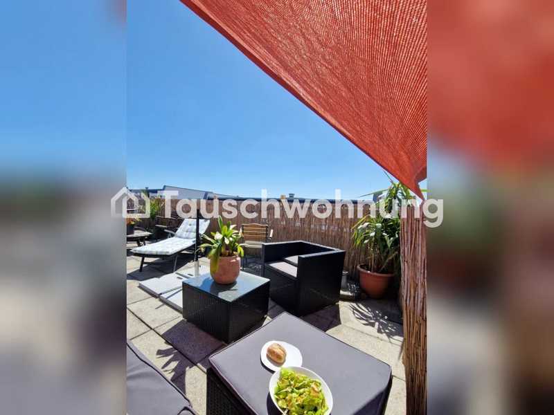 Tauschwohnung: Maisonette Wohnung mit großer Dachterrasse in guter Lage