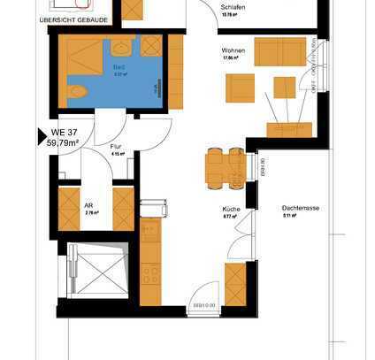 **Erstbezug** 2-Zimmerwohnung mit Dachterrasse zum 01.11.2024!