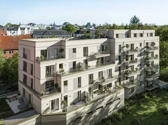 Großzügige 2 Zimmerwohnung mit Balkon und Dachterrasse mit Blick in den Himmel