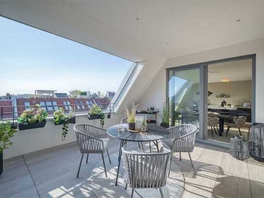 Dachgeschoss mit Rooftop-Terrasse:Der Luxus, niemanden über sich zu wissen.