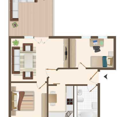 Zur Eigennutzung! Baujahr 2018: 2,5-Zimmerwohnung mit Fußbodenheizung, S/W-Dachterrasse, Wannenbad