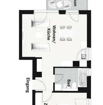 2-Zimmer-Wohnung mit Einbauküche und Balkon in Wesseling