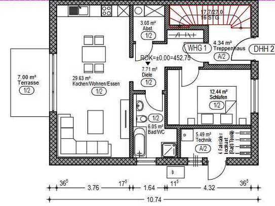 Schöne Helle 2-Zimmer-EG-Wohnung mit gehobener Innenausstattung mit Einbauküche in Jagstzell