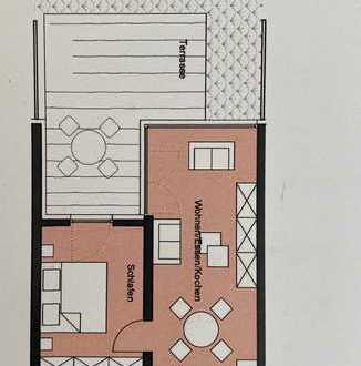 Neuwertige Terrassenwohnung mit zwei Zimmern und Balkon in Nördlingen