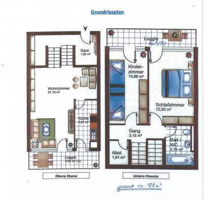 3-Zi. Split-Level-Wohnung *Top Rendite* 3% od. Eigenbedarf, 2 Balkone