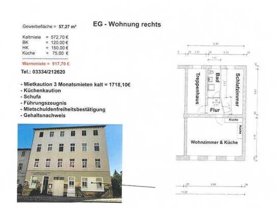 2-Raum Wohnung mit Küche, frei ab 15.09.24, zentrale Lage, 2024 neu saniert, Erstbezug, Küche neu