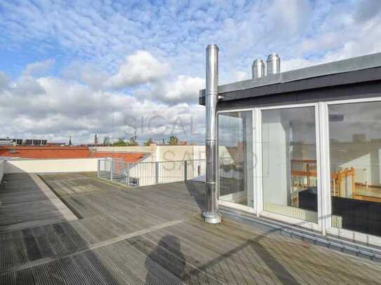 PENTHOUSE-MAISONETTE MIT AUFDACHTERRASSE 
UND TRAUMBLICK ÜBER BERLIN-MITTE