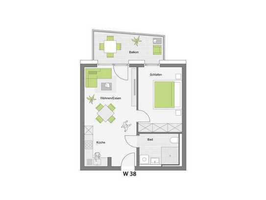 Betreutes Wohnen | 2-Zimmerwohnung im Dachgeschoss