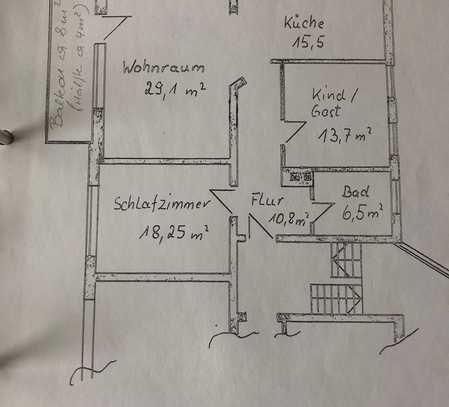 3 Zi. Wohnung mit großem Balkon- 98 m² - sehr ruhige Lage