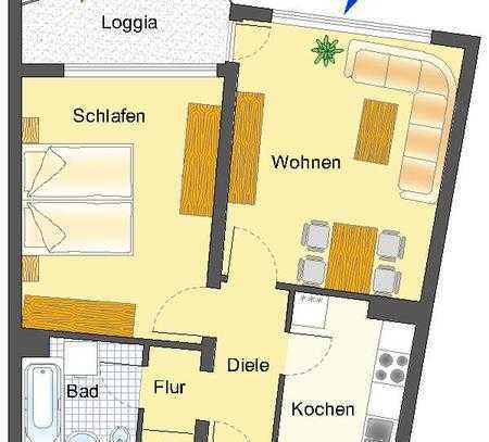 2-Zimmer-Wohnung mit Balkon