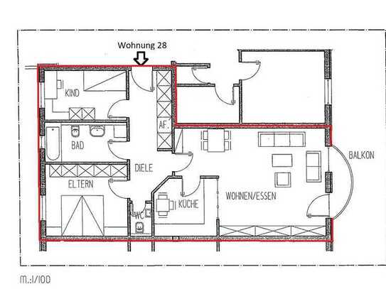 3-Zimmer-Wohnung in Güstrow (WE28)