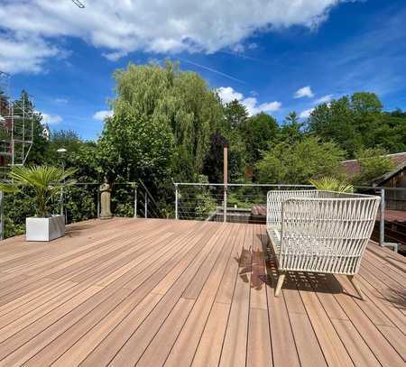 Geschäftshaus mit Bonus: Ausbaufläche im Gartenbereich & Dach